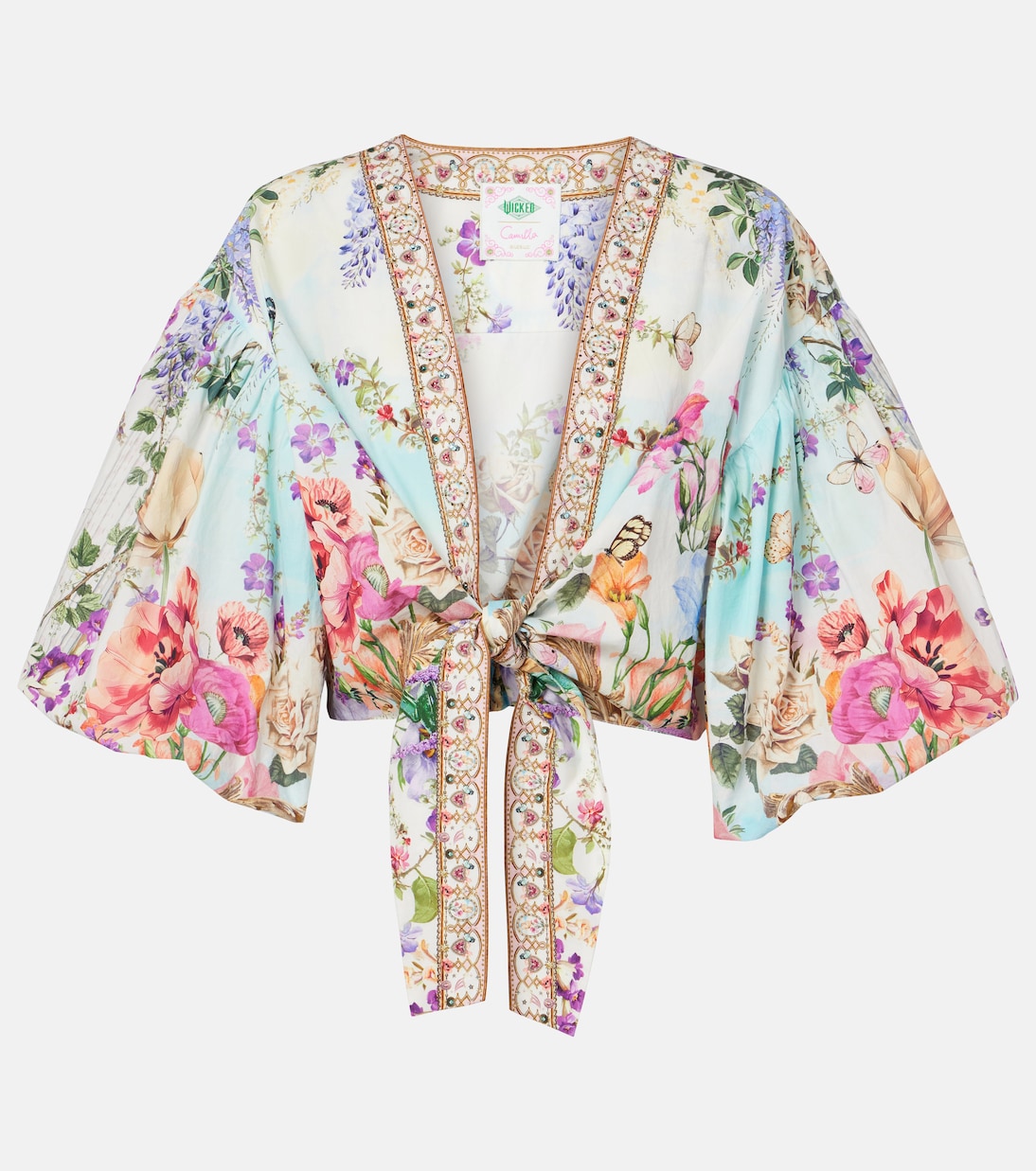 Bedrucktes Cropped-Top aus Baumwolle | Camilla