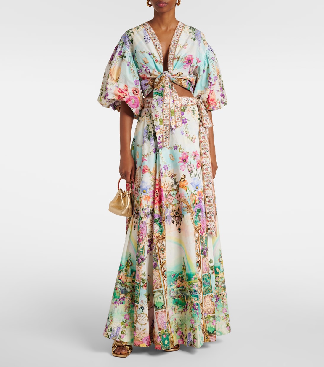 Bedrucktes Cropped-Top aus Baumwolle | Camilla