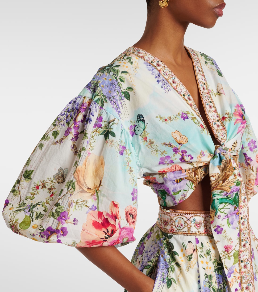 Bedrucktes Cropped-Top aus Baumwolle | Camilla