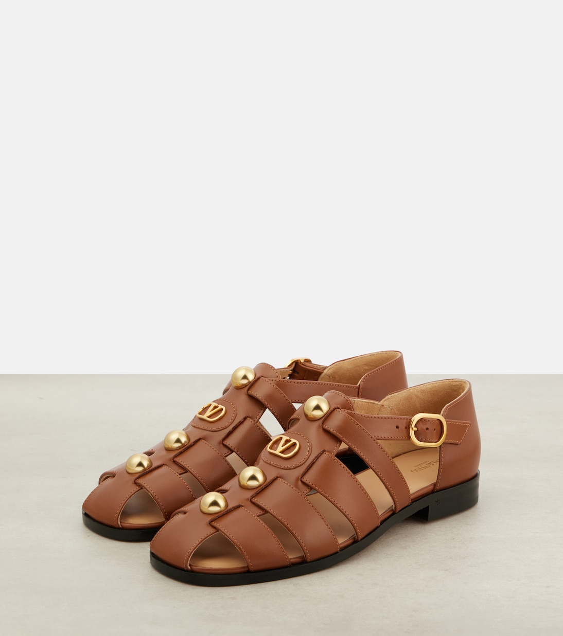 VLogo Signature leather fisherman sandals | Valentino Garavani