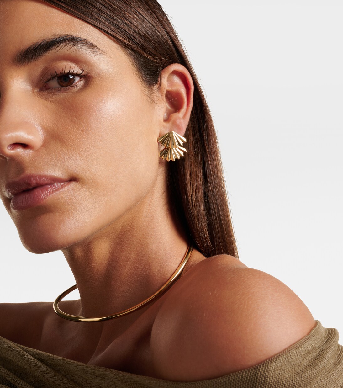 Fan Large 18kt gold earrings | Anita Ko