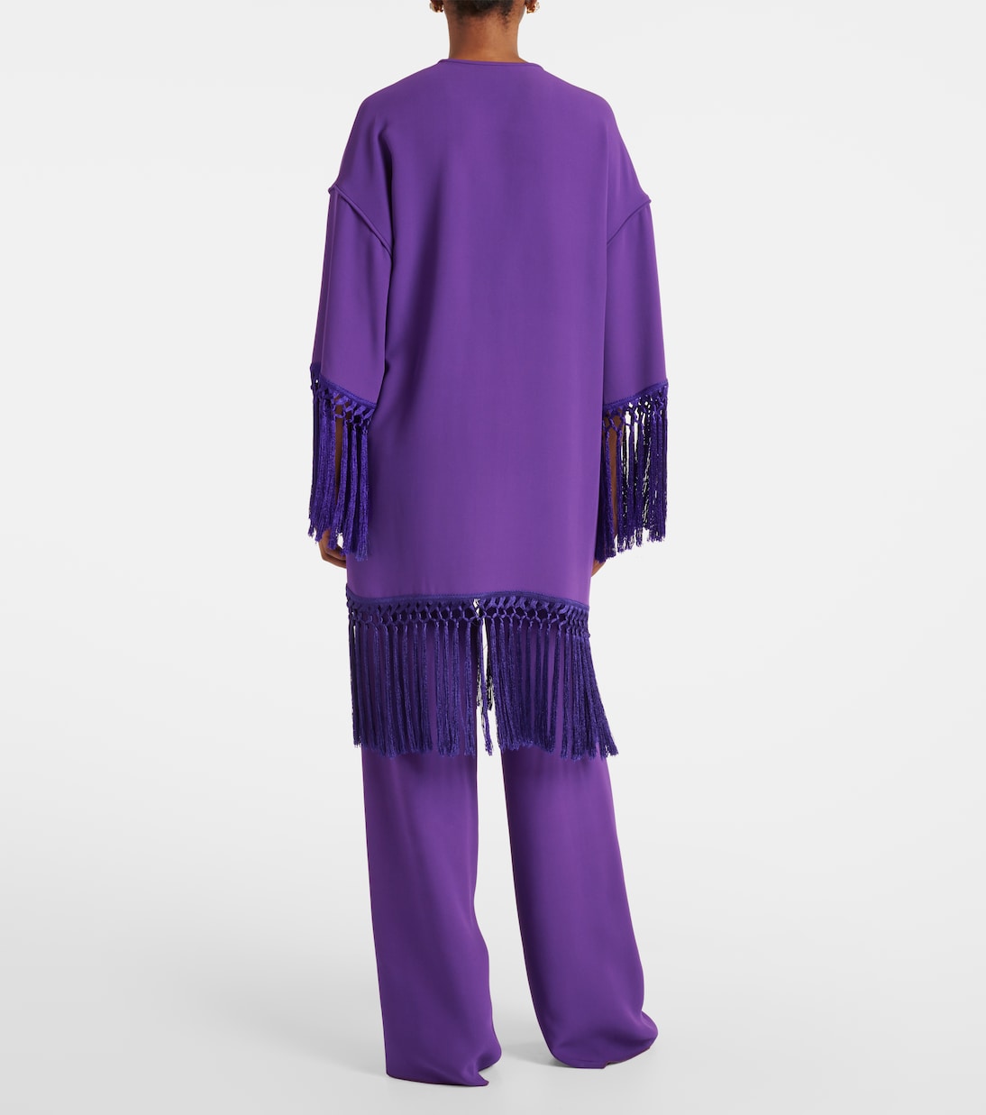 Vestido corto de Cady Couture con flecos | Valentino