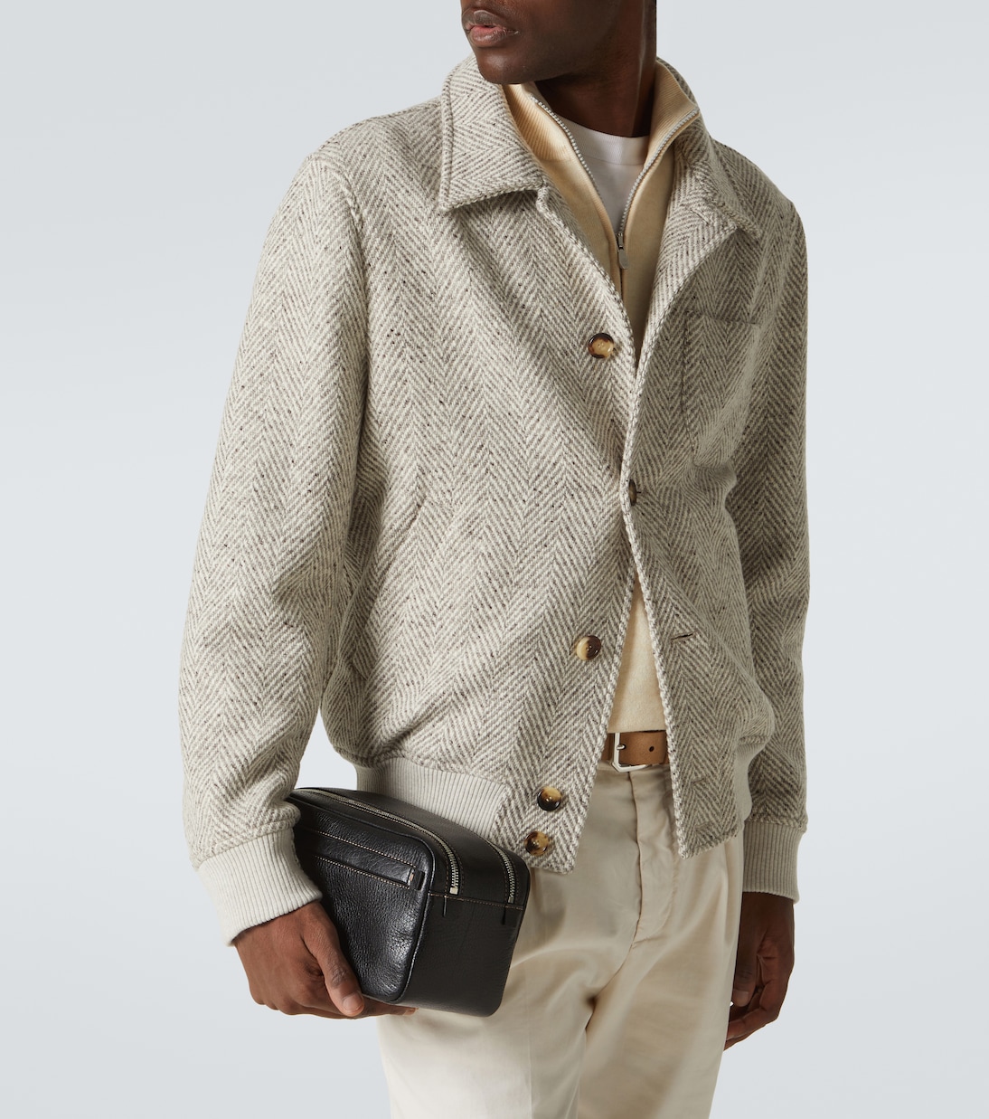 Leather toiletry bag | Brunello Cucinelli