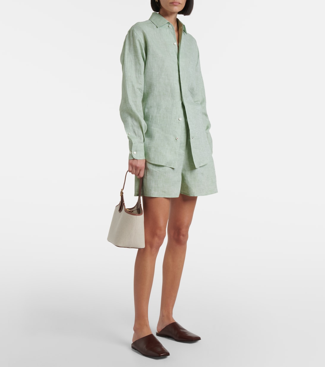 Bermuda Angelo à taille haute en lin | Loro Piana