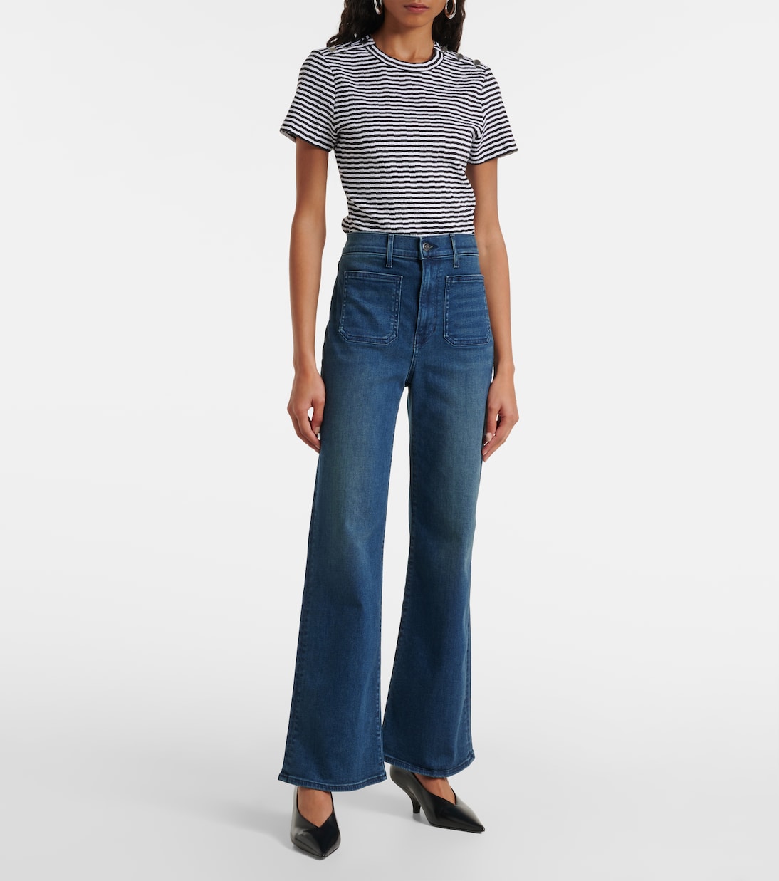 Jeans flared Crosbie de tiro alto | Veronica Beard