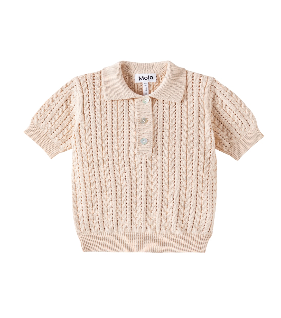 Gretel cable-knit cotton polo shirt | Molo