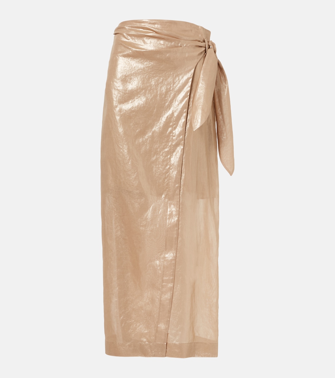 Coated cotton wrap skirt | Brunello Cucinelli