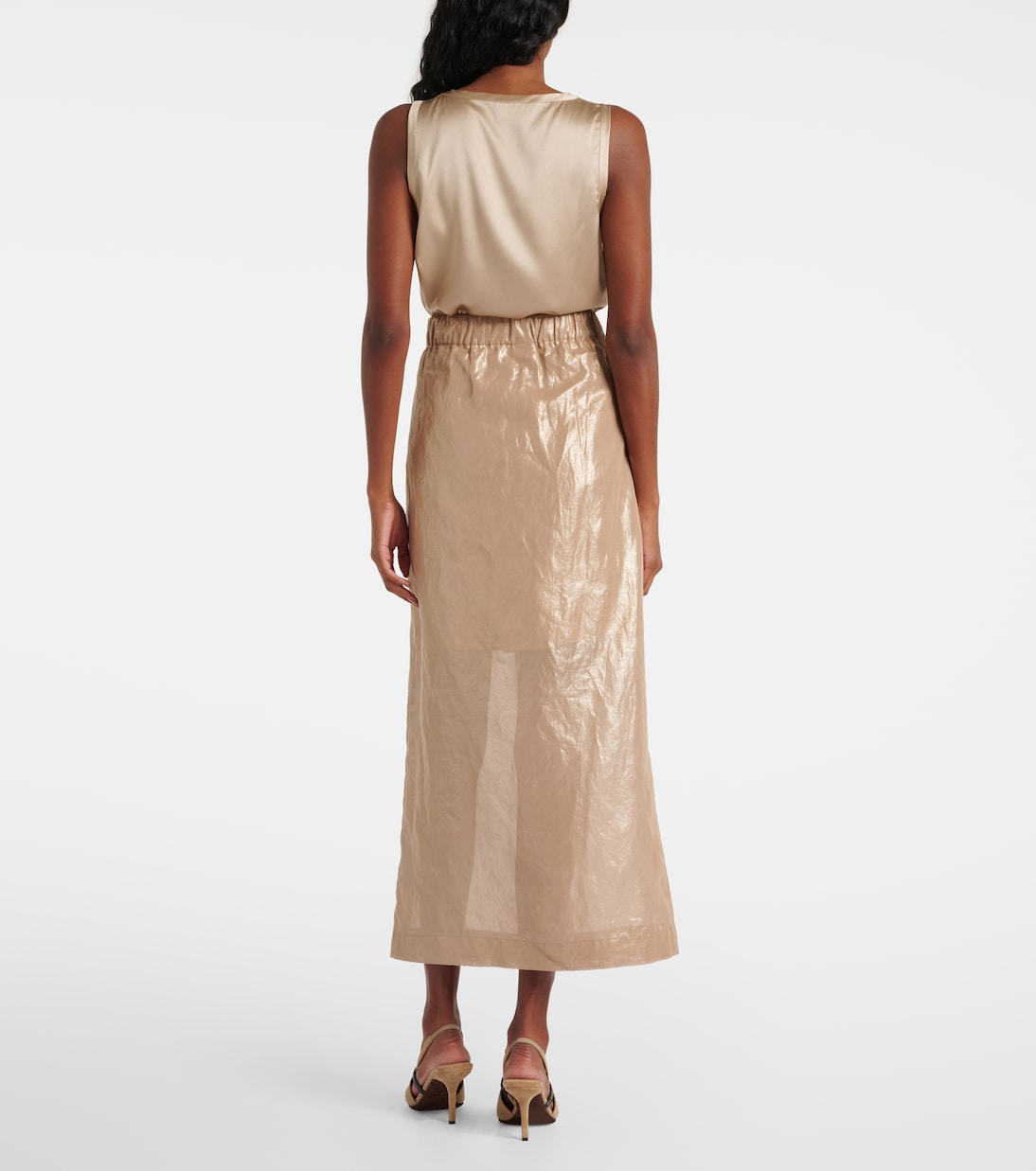 Coated cotton wrap skirt | Brunello Cucinelli
