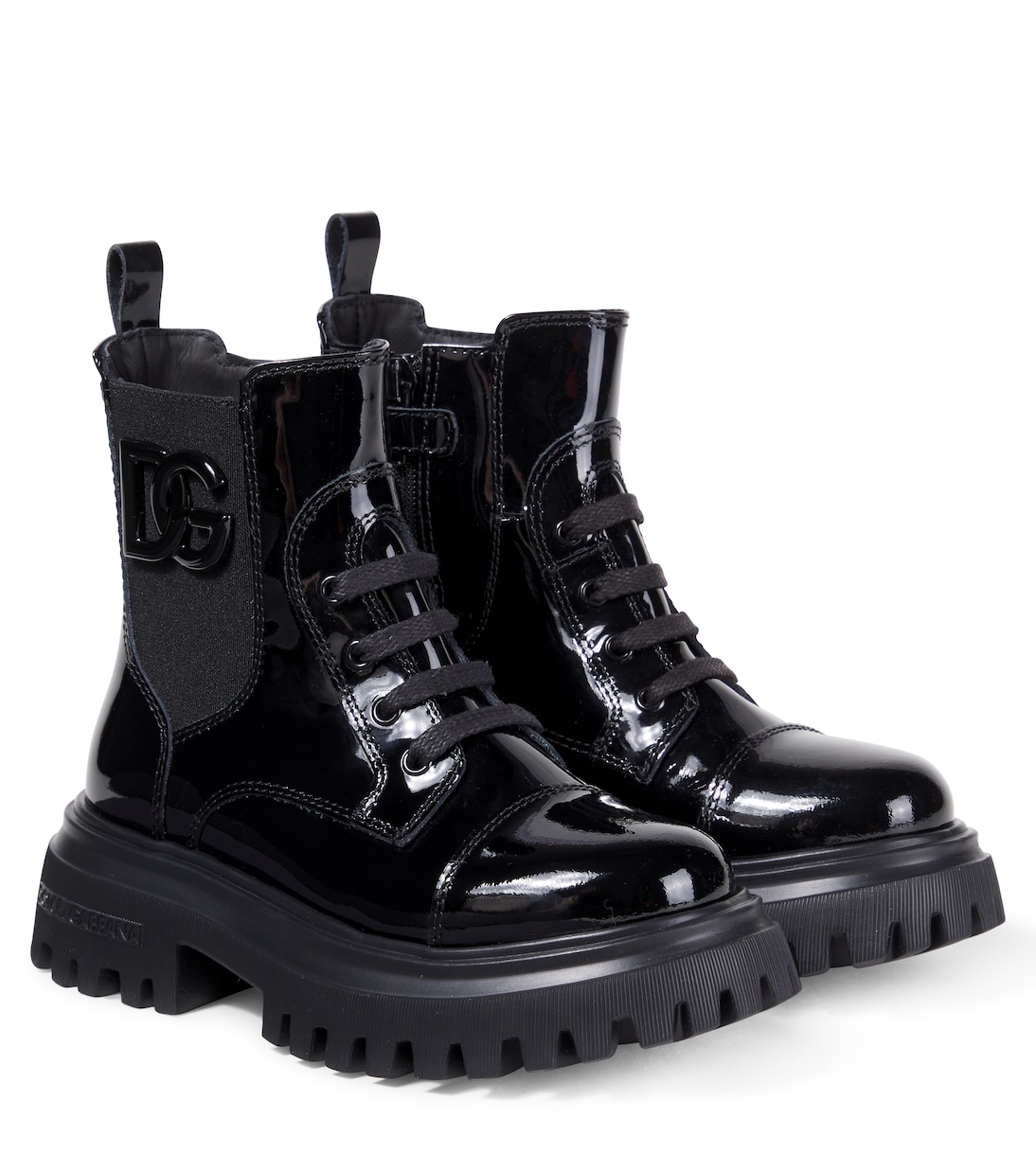 DG patent leather combat boots | Dolce&Gabbana Kids