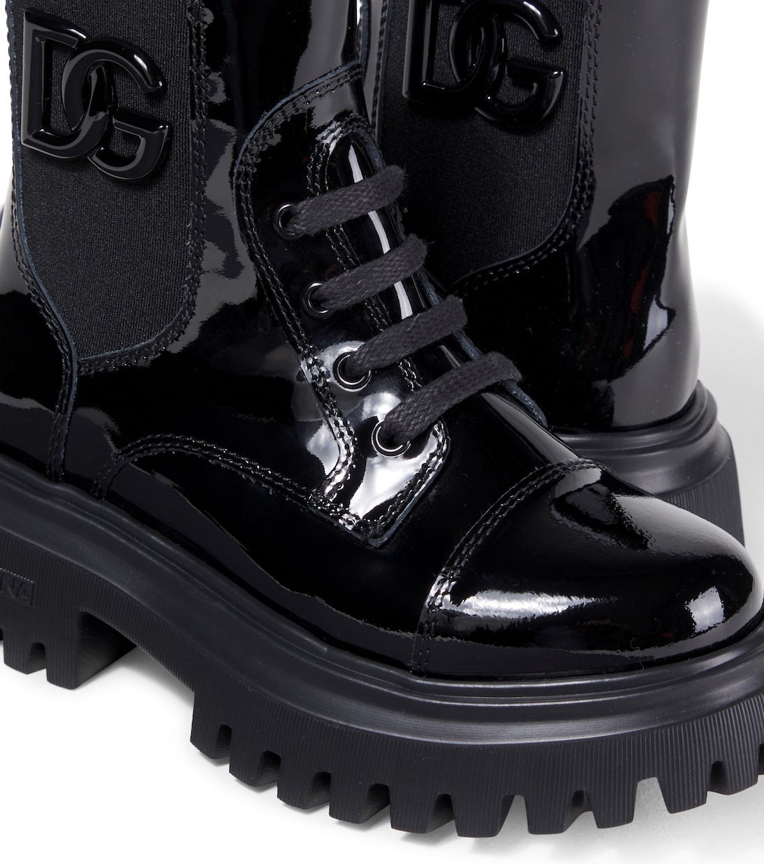 DG patent leather combat boots | Dolce&Gabbana Kids