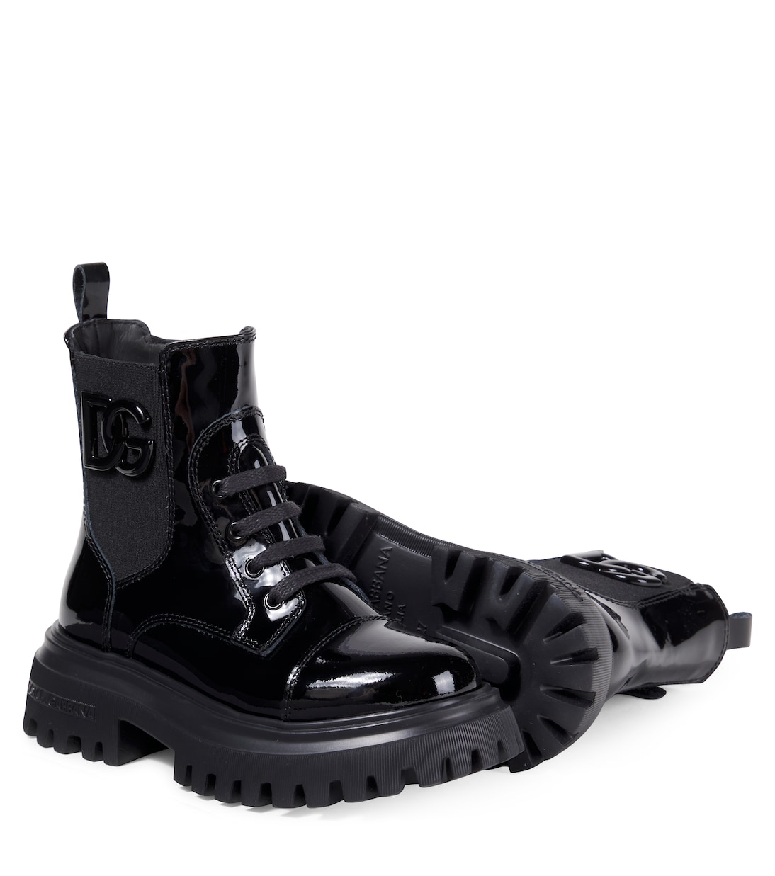 DG patent leather combat boots | Dolce&Gabbana Kids
