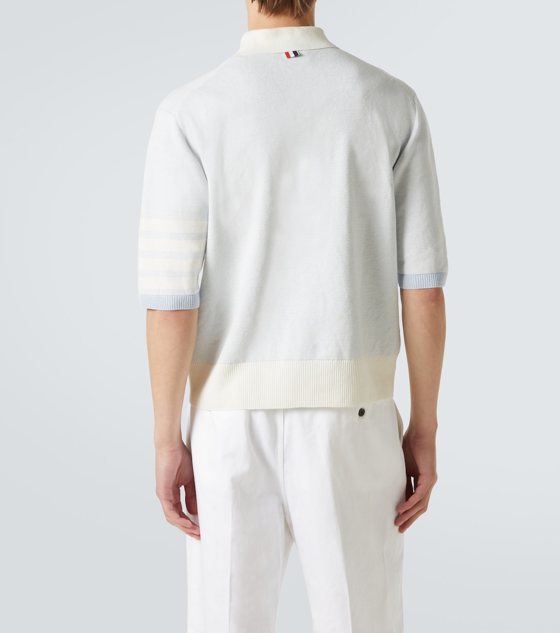 Polohemd 4-Bar aus Leinen und Baumwolle | Thom Browne