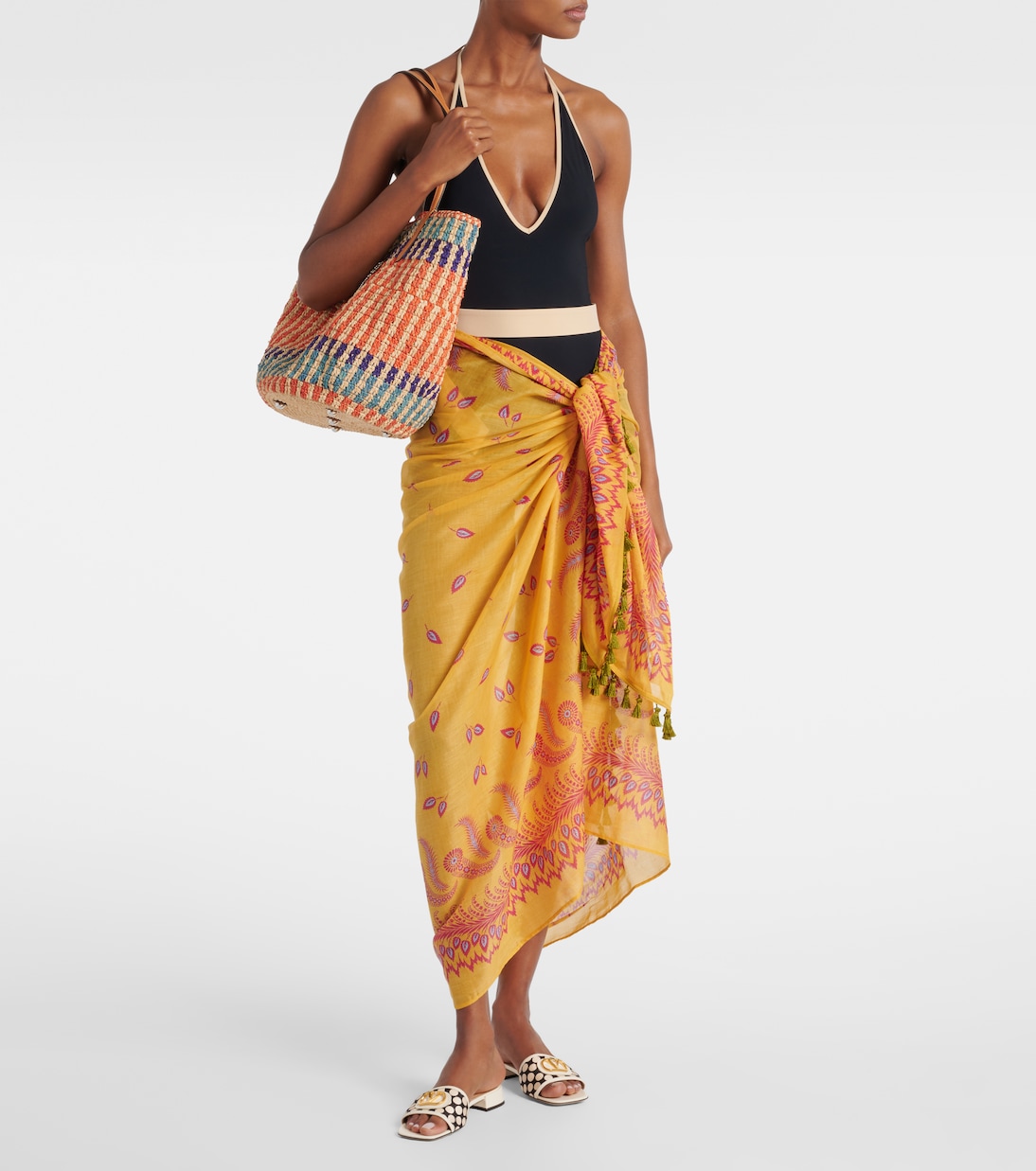 Printed cotton beach cover-up | Valentino