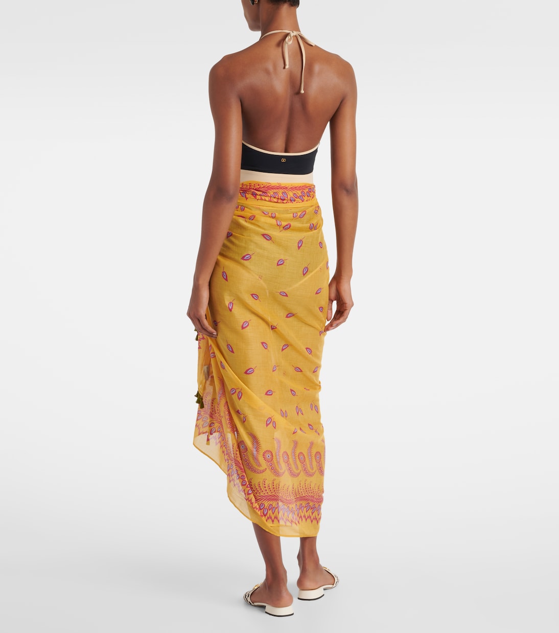 Printed cotton beach cover-up | Valentino