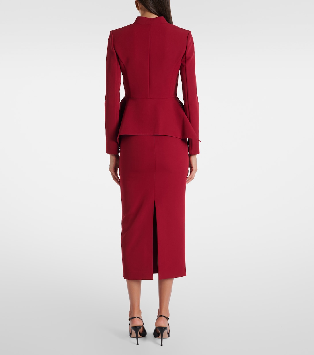 Chaqueta con cremallera de crepé con peplum  | Roland Mouret