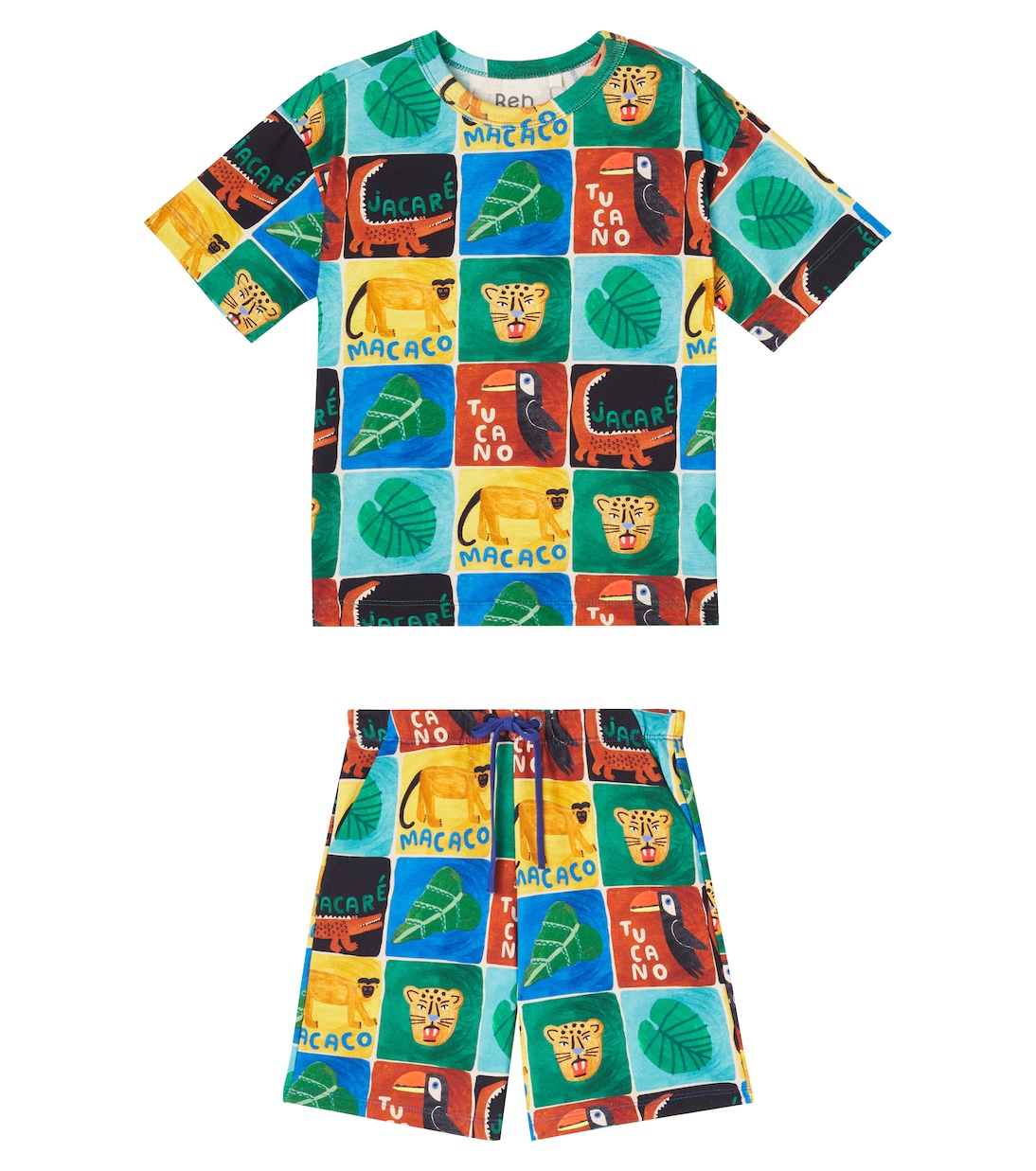 Bedrucktes Set aus T-Shirt und Shorts | Fábula