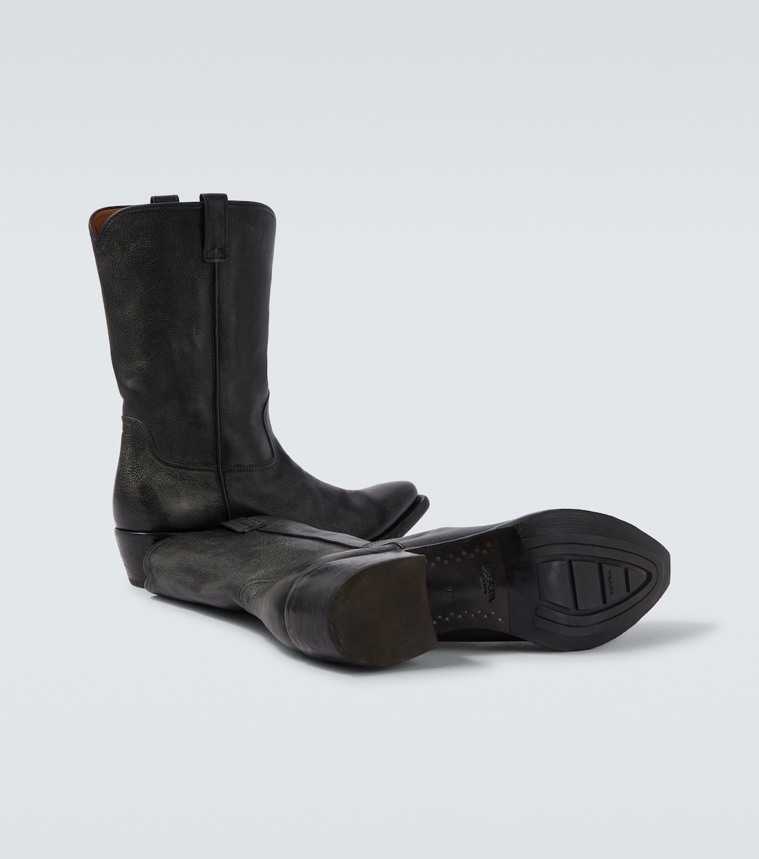 Leather cowboy boots | Prada