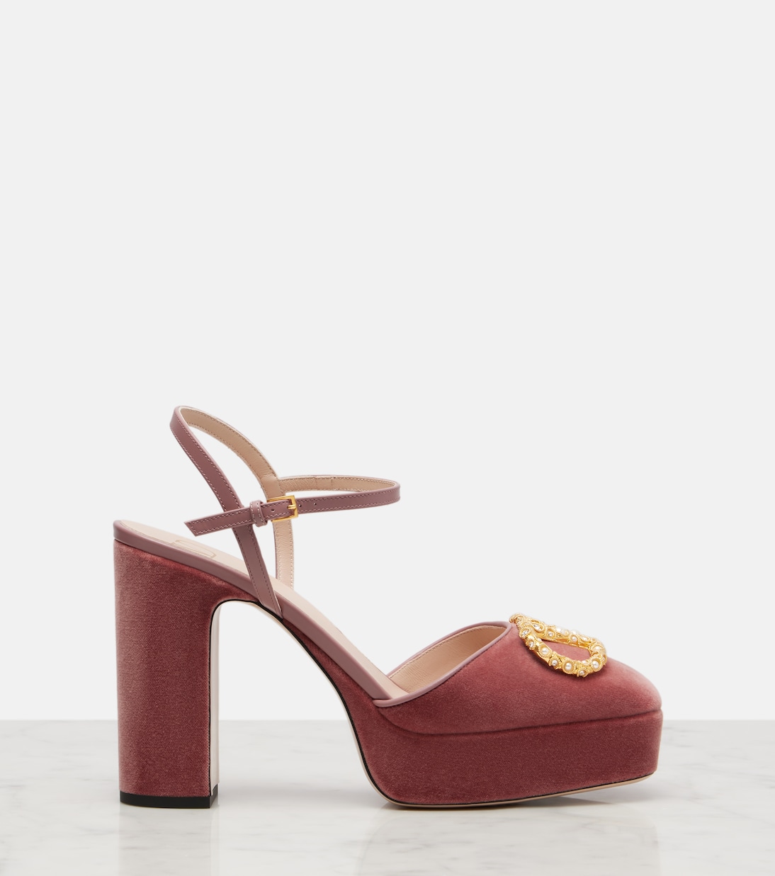 Plateau-Pumps VLogo Signature 115 aus Samt | Valentino Garavani