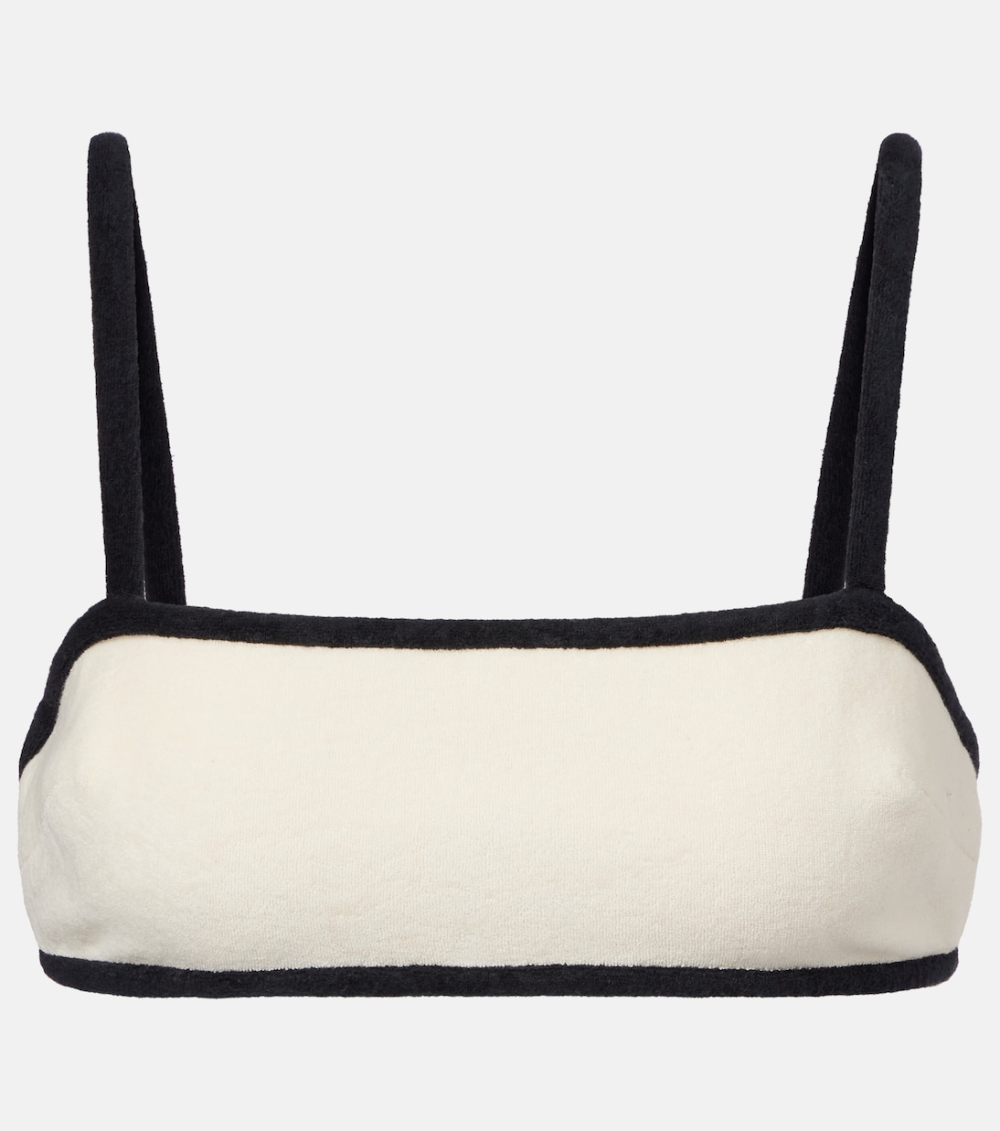 Cotton-blend terry bikini top | Adriana Degreas