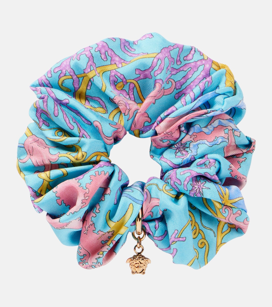 Underwater Barocco silk scrunchie | Versace