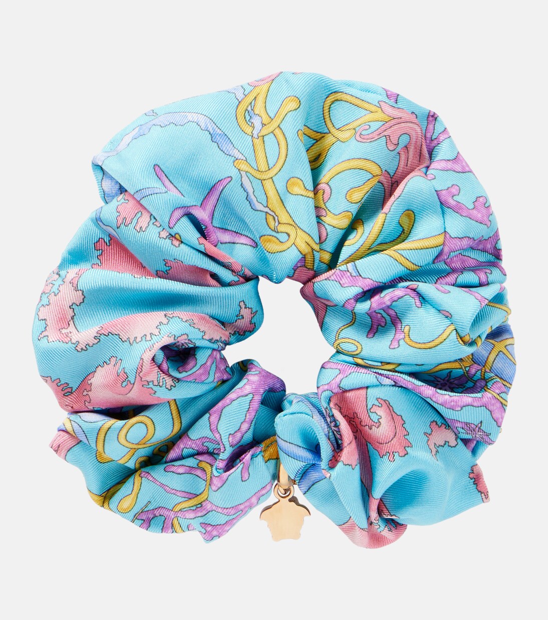 Underwater Barocco silk scrunchie | Versace