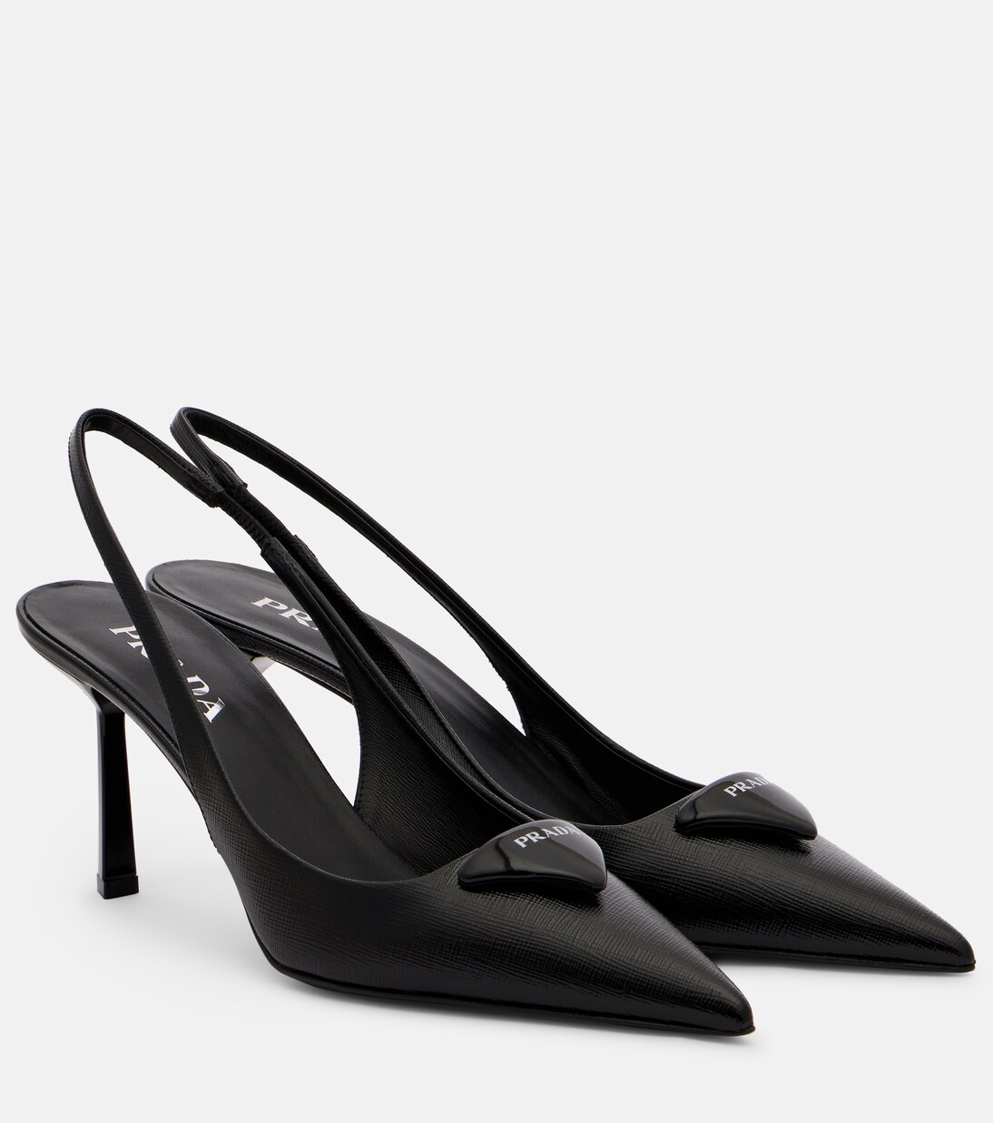 Saffiano leather slingback pumps | Prada