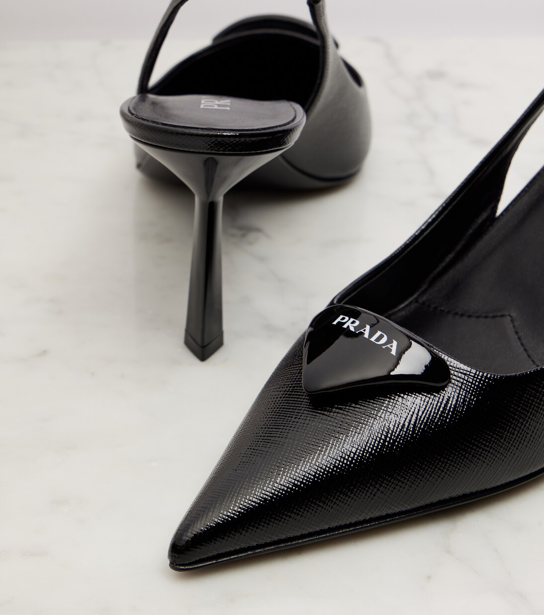 Saffiano leather slingback pumps | Prada