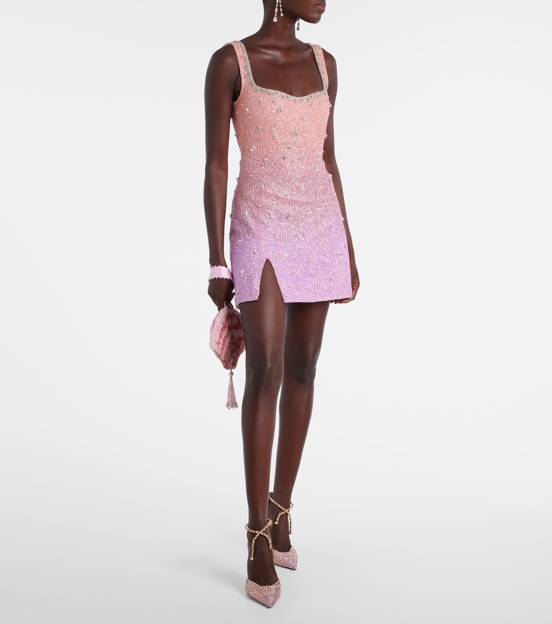 Stevie 100 crystal-embellished satin pumps | Jimmy Choo