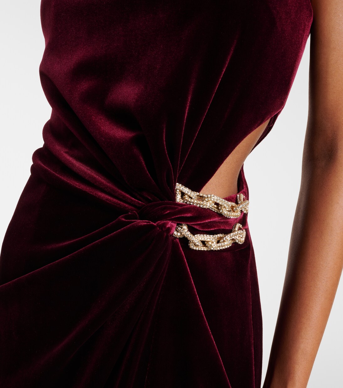 Robe longue bustier en velours à ornements | Self-Portrait