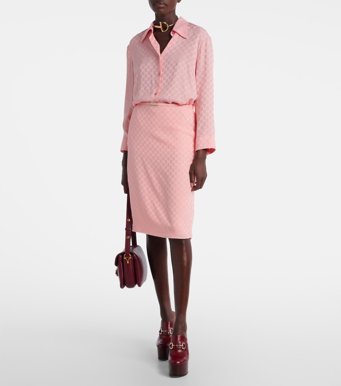 Chemise GG en jacquard de soie | Gucci