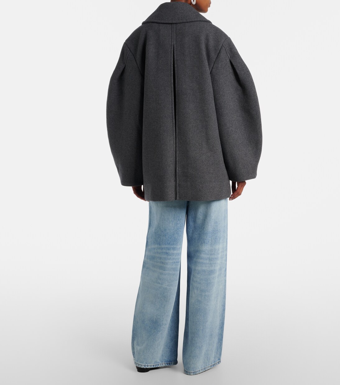 Oversized wool-blend peacoat | Ganni