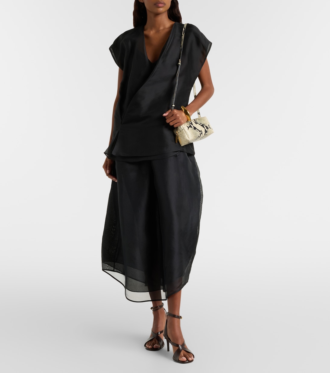 Robe midi Colette en organza de soie | Khaite