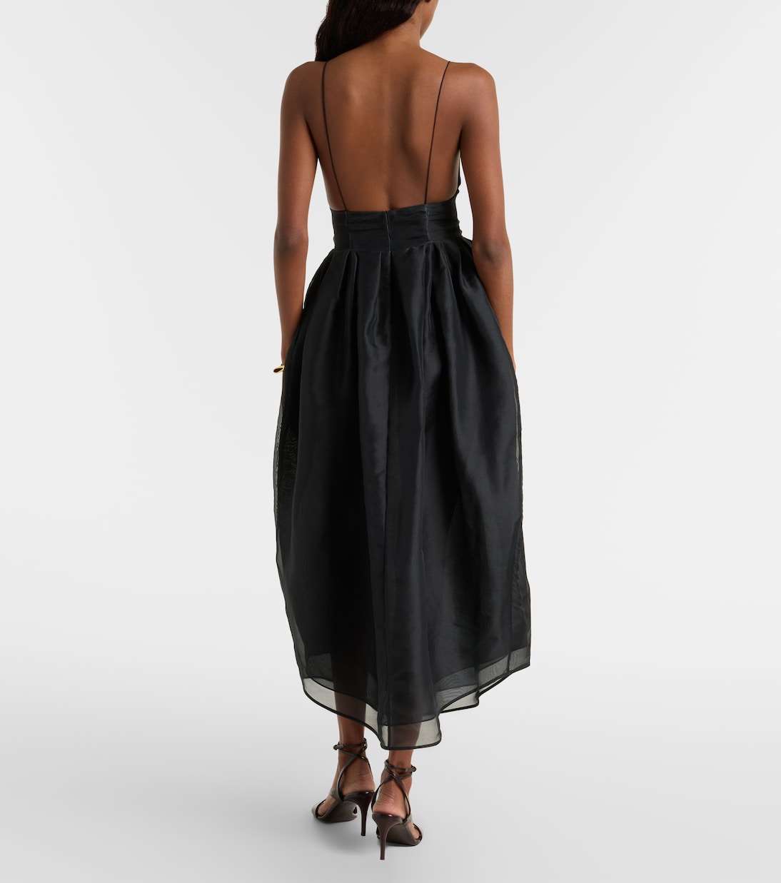 Robe midi Colette en organza de soie | Khaite