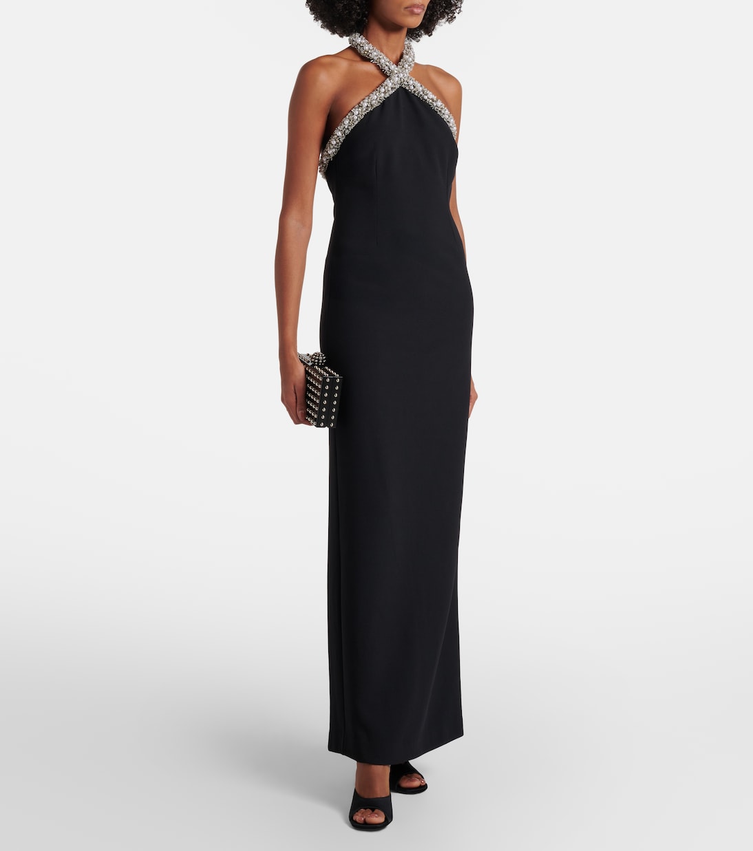Embellished halterneck crêpe gown | Simkhai