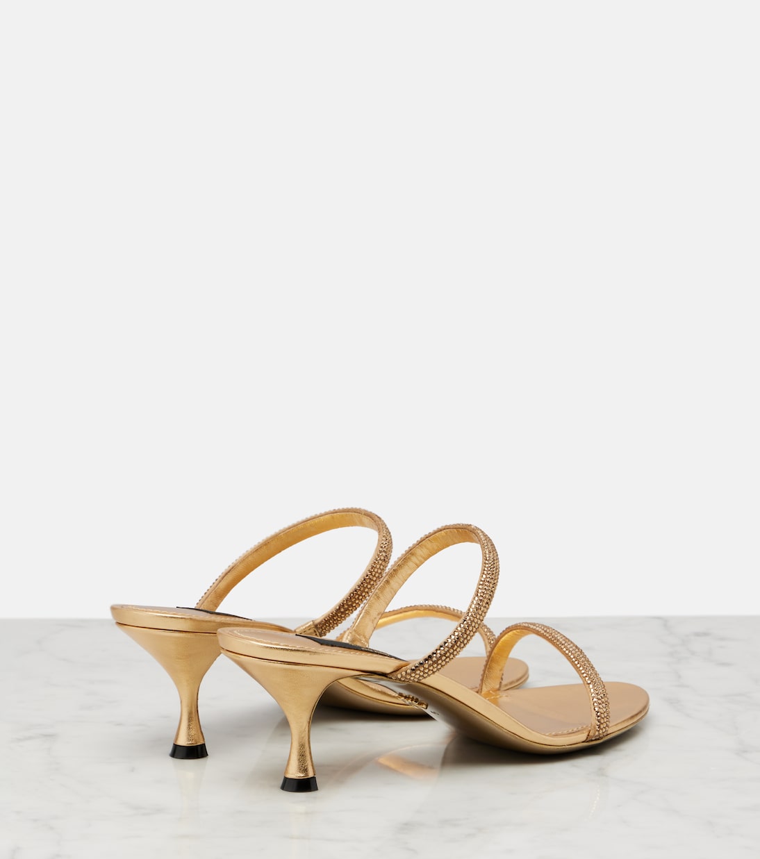 Sandalen aus Satin mit Kristallen | Dolce&Gabbana