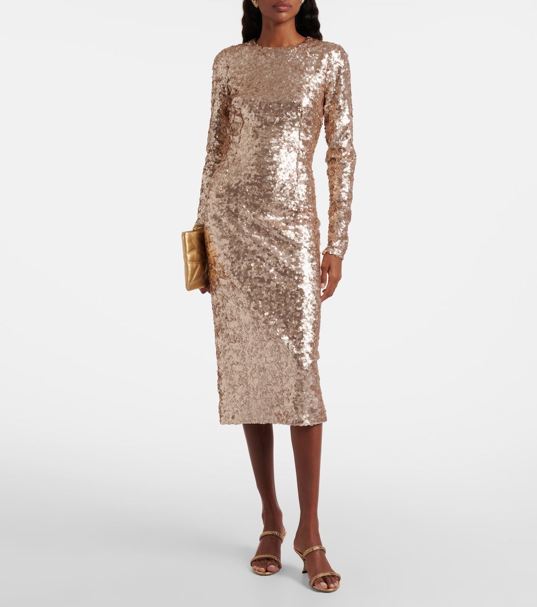 Sandalen aus Satin mit Kristallen | Dolce&Gabbana