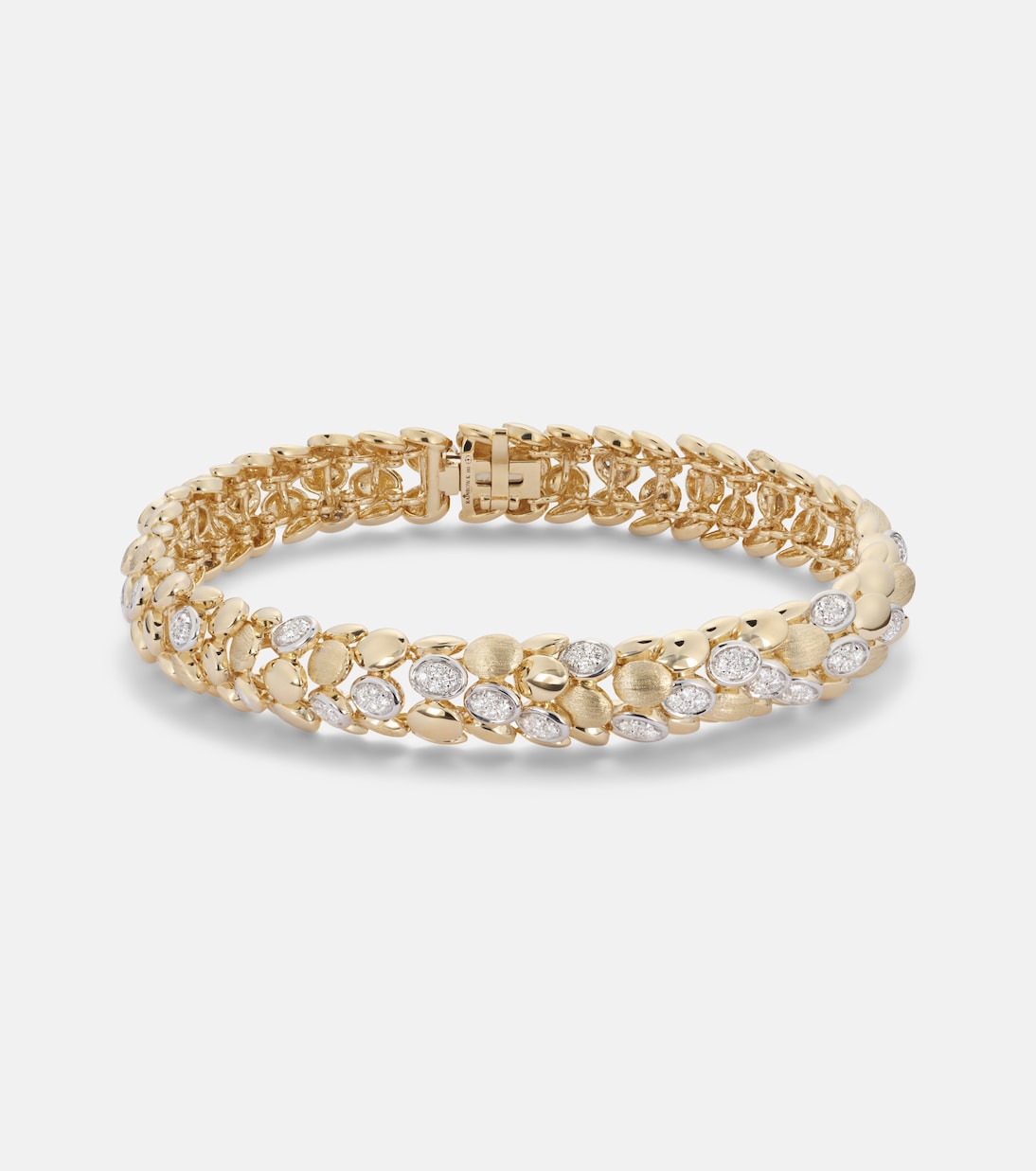 Armreif Blossom Small aus 14kt Gelbgold (585/1000) mit Diamanten | Rainbow K