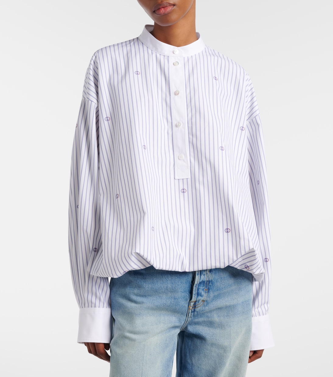 Interlocking G pinstripe cotton shirt | Gucci