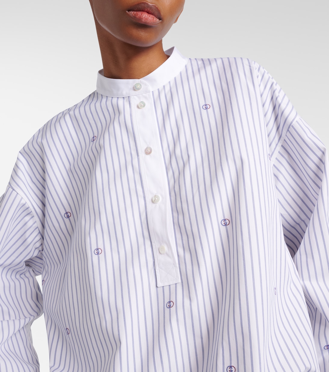 Interlocking G pinstripe cotton shirt | Gucci