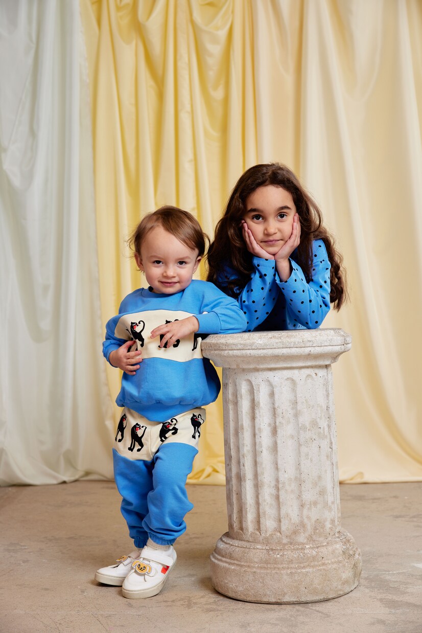 Panther printed cotton sweatpants  | Mini Rodini