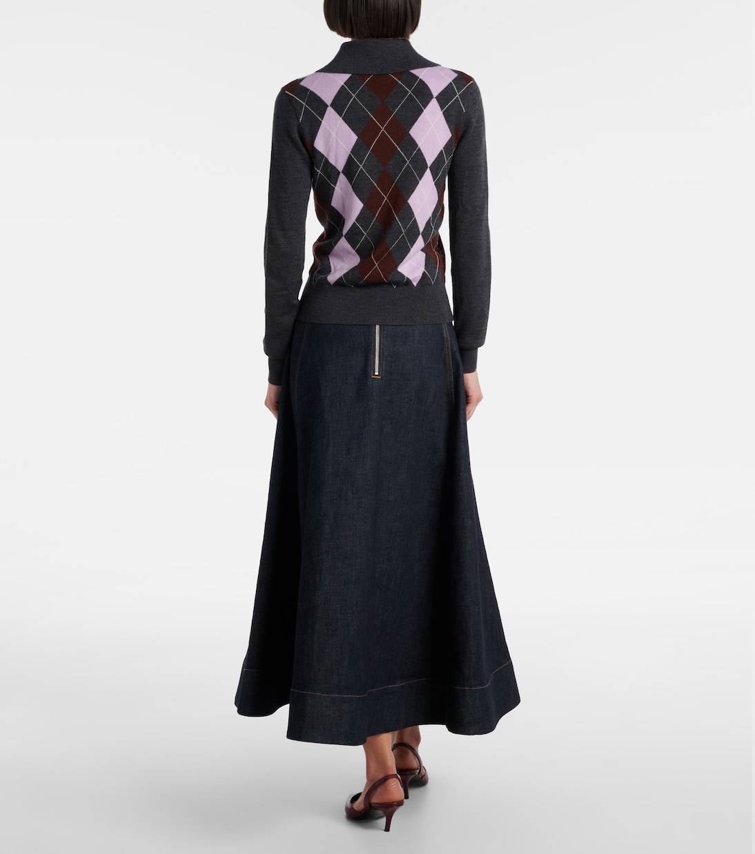 Argyle wool polo sweater | Self-Portrait