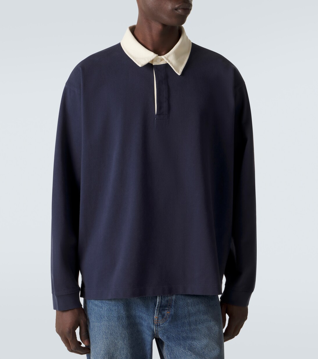 Cotton jersey polo sweater | Frame