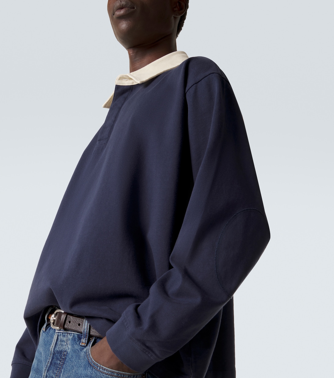 Cotton jersey polo sweater | Frame