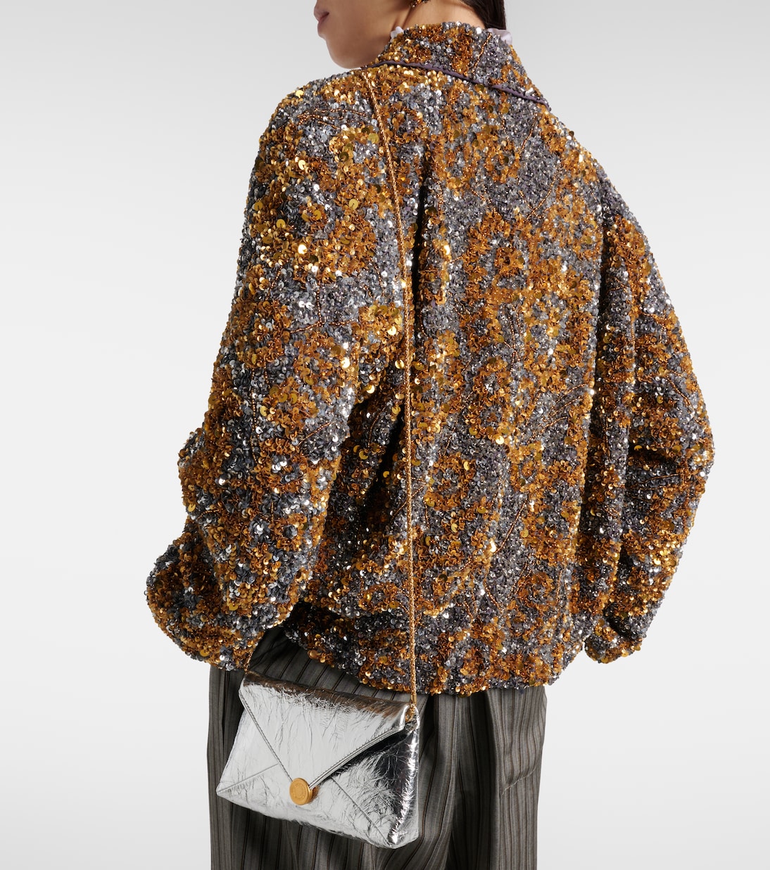 Clutch Envelope Small in pelle metallizzata | Dries Van Noten