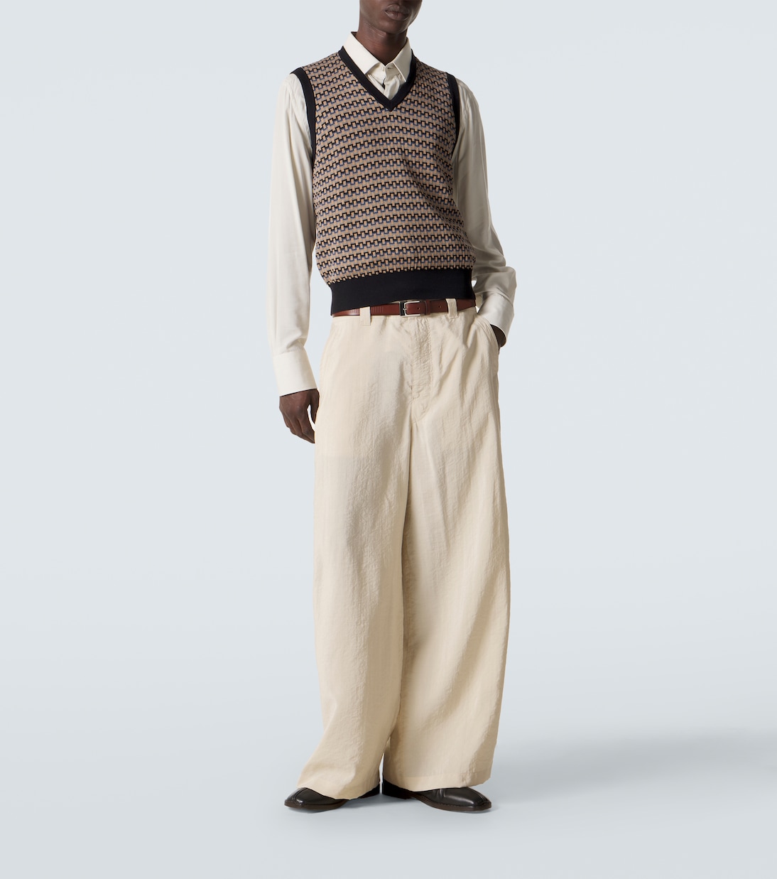 Cotton jacquard sweater vest | Lemaire