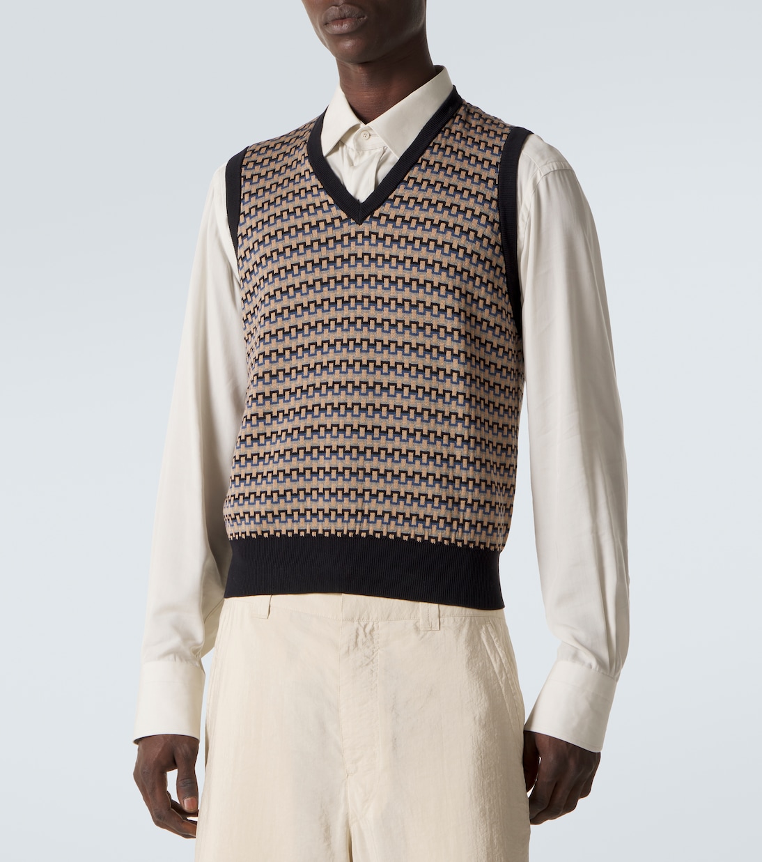 Cotton jacquard sweater vest | Lemaire