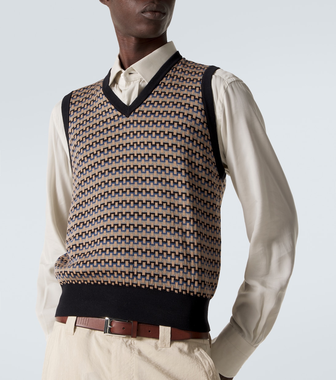 Cotton jacquard sweater vest | Lemaire