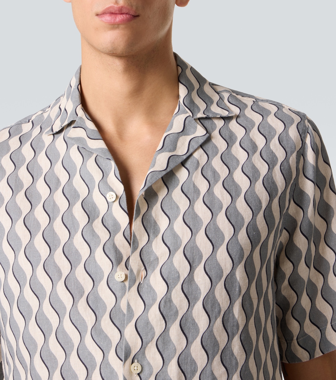 Chemise de bowling Roberto imprimée en lin | Frescobol Carioca