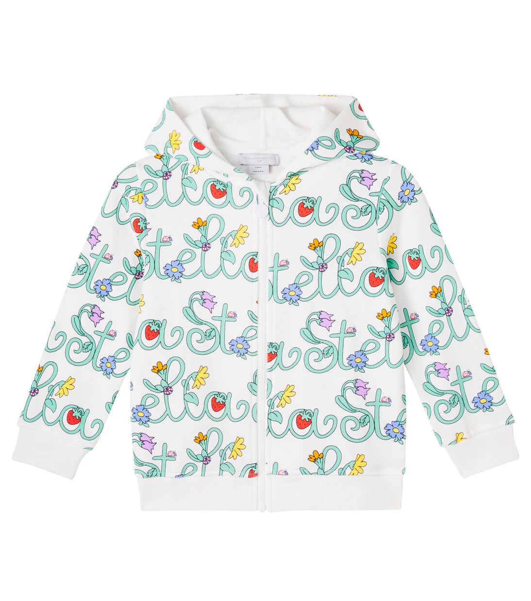Printed cotton jersey zip-up hoodie | Stella McCartney Kids