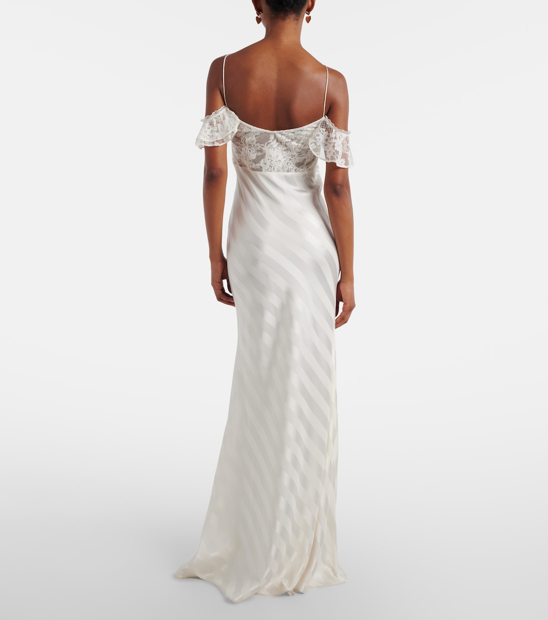 Robe longue en satin et dentelle | Self-Portrait